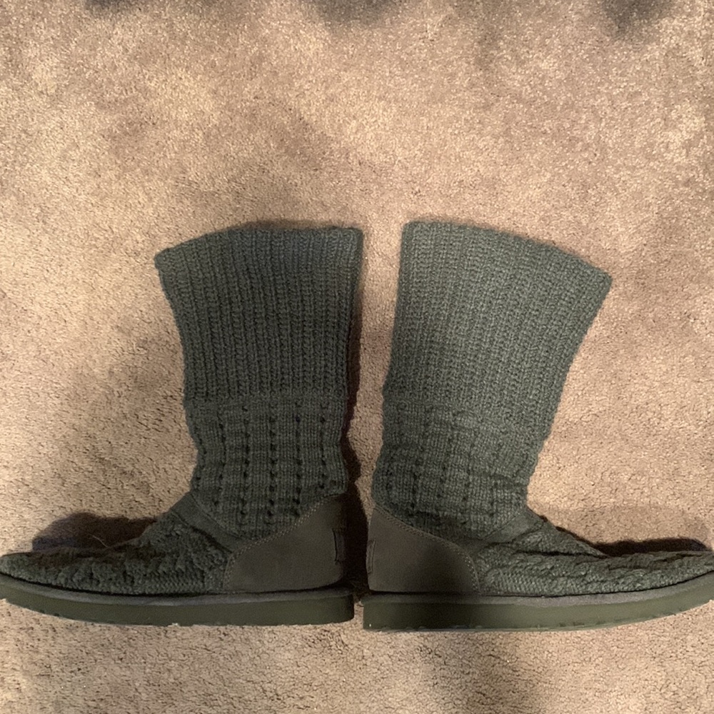 UGG gray knit sweater booties mid calf height - Picture 5 of 9